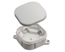 Instalační krabice na stěnu IP 54, 92x92x44 mm, 4 průchodky, bez svorek, šedá