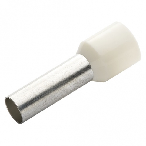 Kabelová dutinka lisovací, jednoduchá, izolovaná - bílá, průřez vodiče 0,75 mm2, délka bez izolace 6 mm