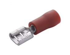 Plochá dutinka, izolovaná - červená, 4,8x0,8 mm, průřez vodiče 0,5-1,5 mm2   