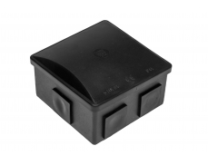 Krabice 80x80x40 mm, 6 hranatých průchodek, IP 44, čern...