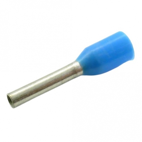 Kabelová dutinka lisovací, jednoduchá, izolovaná - světle modrá, průřez vodiče 0,25 mm2, délka bez izolace 8 mm