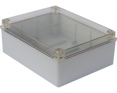 Krabice 240x190x90 mm, bez průchodek, IP 65, transparen...