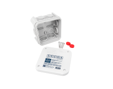 Krabicová rozvodka plastová, 90x90x52 mm, IP 55, 850 C, HF