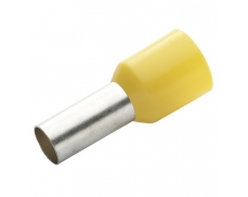 Kabelová dutinka lisovací, jednoduchá, izolovaná - žlutá, průřez vodiče 1 mm2, délka bez izolace 10 mm