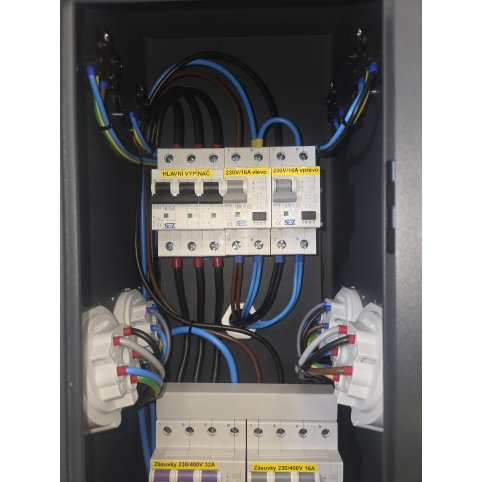 Energo sloupek City: 4x230 V, 2x1653 400 V, 2x3253 400 V, 4xPFI, jištěný a chráněný, svorka FVKO 25mm2