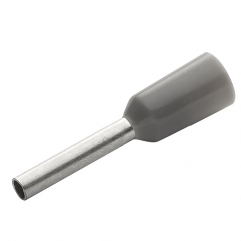 Kabelová dutinka lisovací, jednoduchá, izolovaná - šedá, průřez vodiče 0,14 mm2, délka bez izolace 6 mm