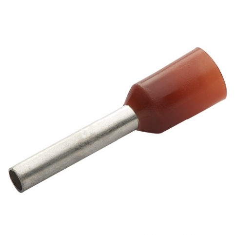 Kabelová dutinka lisovací, jednoduchá, izolovaná - červená, průřez vodiče 1,5 mm2, délka bez izolace 18 mm