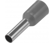 Kabelová dutinka lisovací, jednoduchá, izolovaná - šedá, průřez vodiče 6 mm2, délka bez izolace 12 mm
