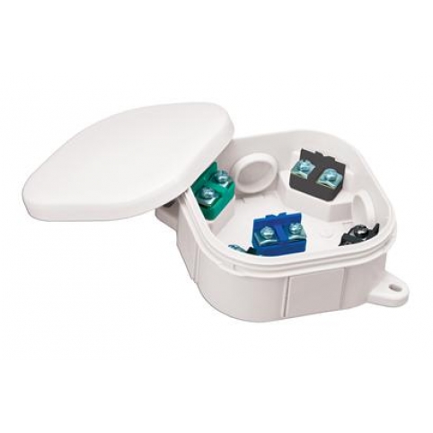 Instalační krabice na stěnu IP 54, 92x92x44 mm, 4 průchodky, 5x2 svorky 4 mm2, bílá