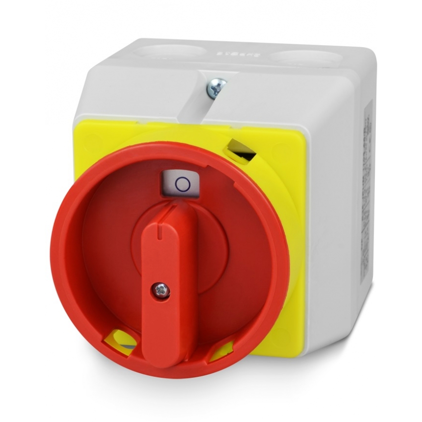 Vačkový spínač v krytu IP 65, uzamykatelný na visací zá...