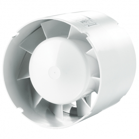 Potrubní ventilátor s časovačem a kuličkovými ložisky, průměr 100 mm, 107 m3/hod