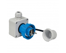 1x16A / IP 68 - Nástěnná přívodka, rovná