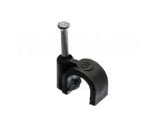 Natloukací kabelová příchytka, černá, pro kulaté kabely, 8 mm, UV odolná