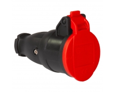 1x16A / IP 54 - Pryžová spojovací zásuvka s pružinovým ...