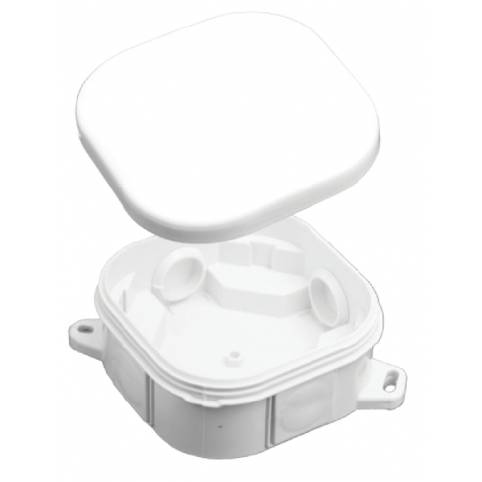 Instalační krabice na stěnu IP 54, 92x92x44 mm, 4 průchodky, bez svorek, bílá