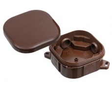 Instalační krabice na stěnu IP 54, 92x92x44 mm, 4 průchodky, bez svorek, hnědá