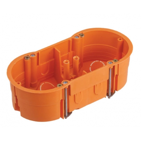 Krabice do sádrokartonu - hluboká, dvojnásobná, oranžová, se šrouby