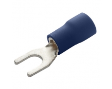 Lisovací vidlička, izolovaná - modrá, M6, průřez vodiče 1,5-2,5 mm2 