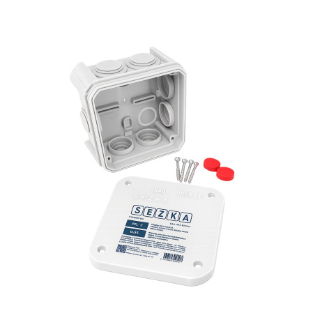 Krabicová rozvodka plastová, 90x90x52 mm, IP 55, 850 C, HF