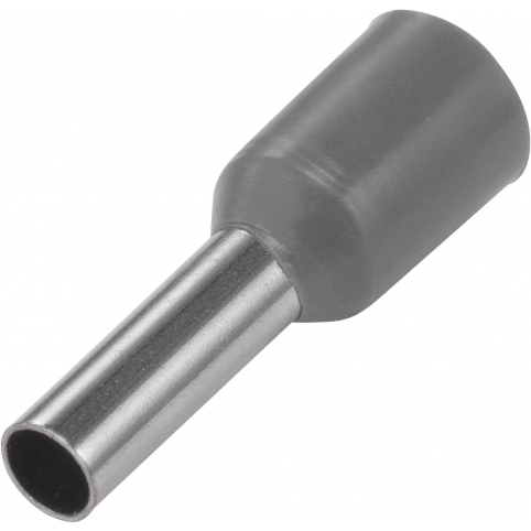 Kabelová dutinka lisovací, jednoduchá, izolovaná - šedá, průřez vodiče 4 mm2, délka bez izolace 18 mm