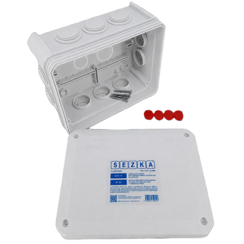 Krabicová rozvodka plastová, 150x116x67 mm, IP 55, 850 C, UV, HF