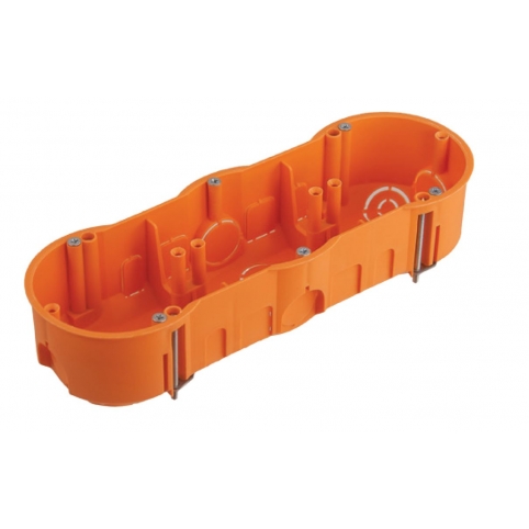 Krabice do sádrokartonu trojnásobná, oranžová, se šrouby