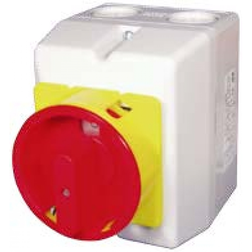 Vačkový spínač v krytu IP 65, uzamykatelný na visací zá...