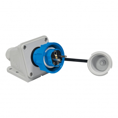 1x16A / IP 68 - Nástěnná přívodka, úhlová