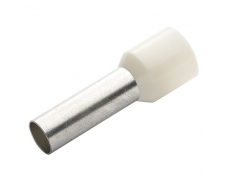 Kabelová dutinka lisovací, jednoduchá, izolovaná - bílá, průřez vodiče 0,75 mm2, délka bez izolace 8 mm