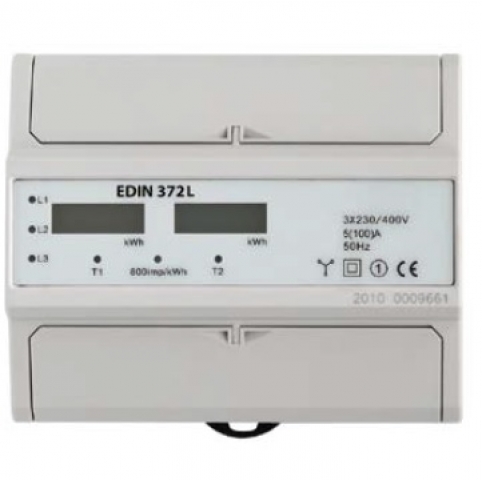 Elektroměr 5-100A, 2-tarif, 3-fázový, LCD displej, 7M/DIN