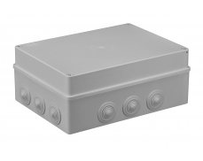 Krabice 300x220x120 mm, 12 kruhových průchodek, IP 65