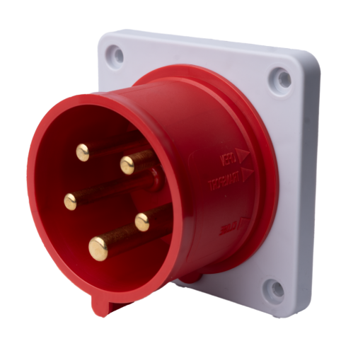 Vestavná přívodka rovná 400 V, IP 54, 16 A, 5-pól