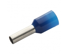 Kabelová dutinka lisovací, jednoduchá, izolovaná - modrá, průřez vodiče 2,5 mm2, délka bez izolace 18 mm