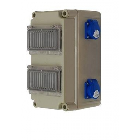 Box 12 modulů - 2x6 modulů, 150x300x170 mm, 2xTS35, 2x230 V zásuvka