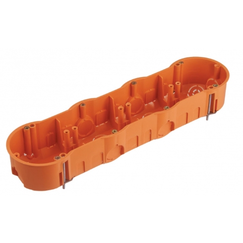 Krabice do sádrokartonu čtyřnásobná, oranžová, se šrouby