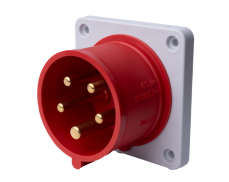 Vestavná přívodka rovná 400 V, IP 54, 16 A, 5-pól