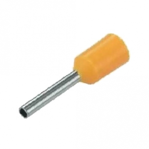 Kabelová dutinka lisovací, jednoduchá, izolovaná - oranžová, průřez vodiče 0,5 mm2, délka bez izolace 6 mm