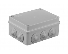 Krabice 150x110x70 mm, 10 kruhových průchodek, IP 65