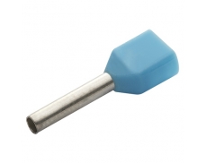 Kabelová dutinka lisovací, dvojitá, izolovaná - modrá, průřez vodiče 2x2,5 mm2, délka bez izolace 13 mm