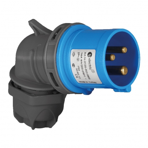 3x16A / IP 44 - Vidlice, úhlová, Quick Connect