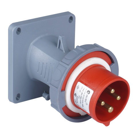 4x32A / IP 67 - Vestavná přívodka, úhlová, Quick Connect