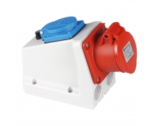 5x32A / IP 44 - Kombinovaná zásuvka s pojistkou, francouzská