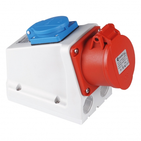 5x16A / IP 44 - Kombinovaná zásuvka francouzská