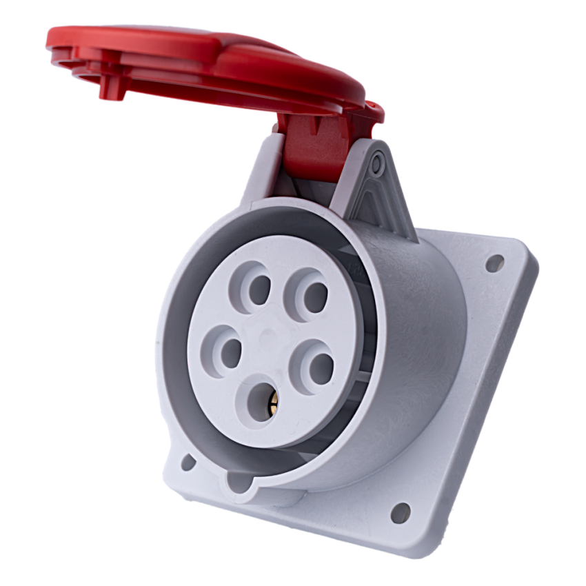 Zásuvka vestavná šikmá, 400 V, IP 54, 16 A, 5-pól