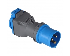 3x16A / IP 44 - Adaptér z vidlice 3x16 A na francouzsko...