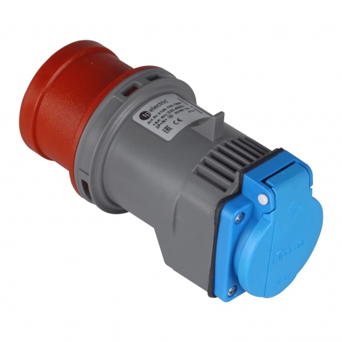 5x16A / IP 44 - Adaptér z vidlice 5x16 A na francouzskou zásuvku 250 V