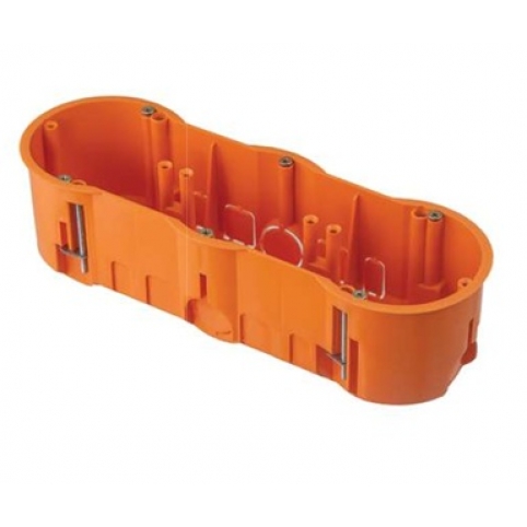 Krabice do sádrokartonu trojnásobná, hluboká, HF, 6 ks šroub, 850 °C