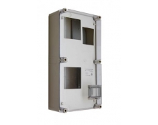 Box pro 2x jednofázový elektroměr, příprava + 4 modulové okénko 300x600x170 mm - montáž na výšku 