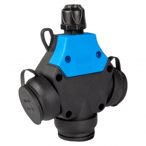 1x16A / IP 54 - Roztrojka pryžová, jednofázová, francouzské zásuvky 250 V