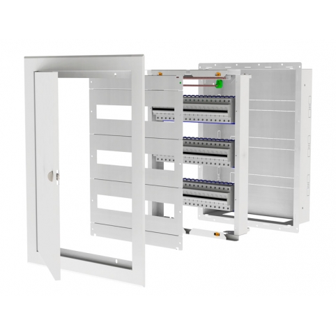 Celoplechová skříň pod omítku 198 modulová - 6 řad, 1133x710x130 mm, IP 30